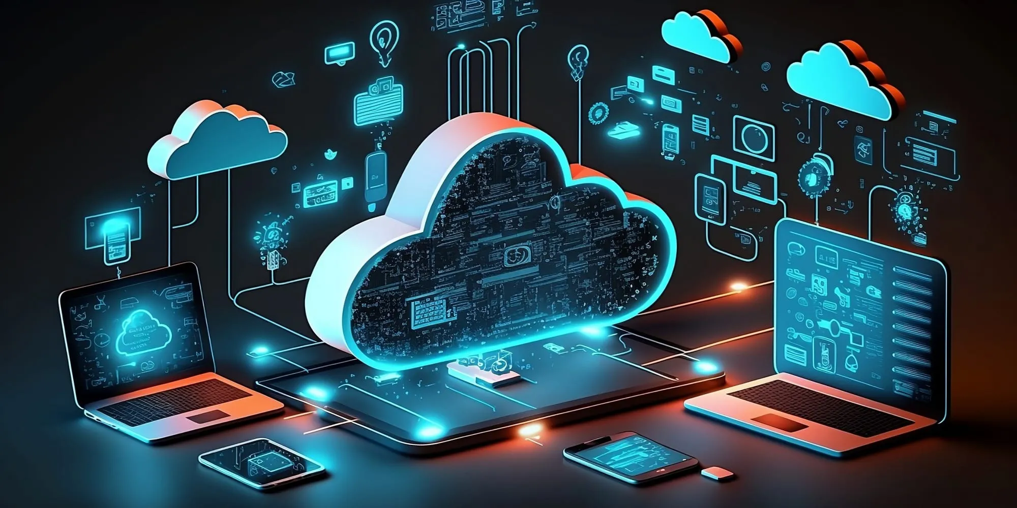 Abstrakte Darstellung cloud-basierter Softwareentwicklung